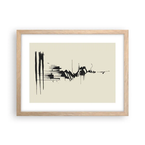 Poster în ramă de stejar deschis - Abstracție pripită - 40x30 cm
