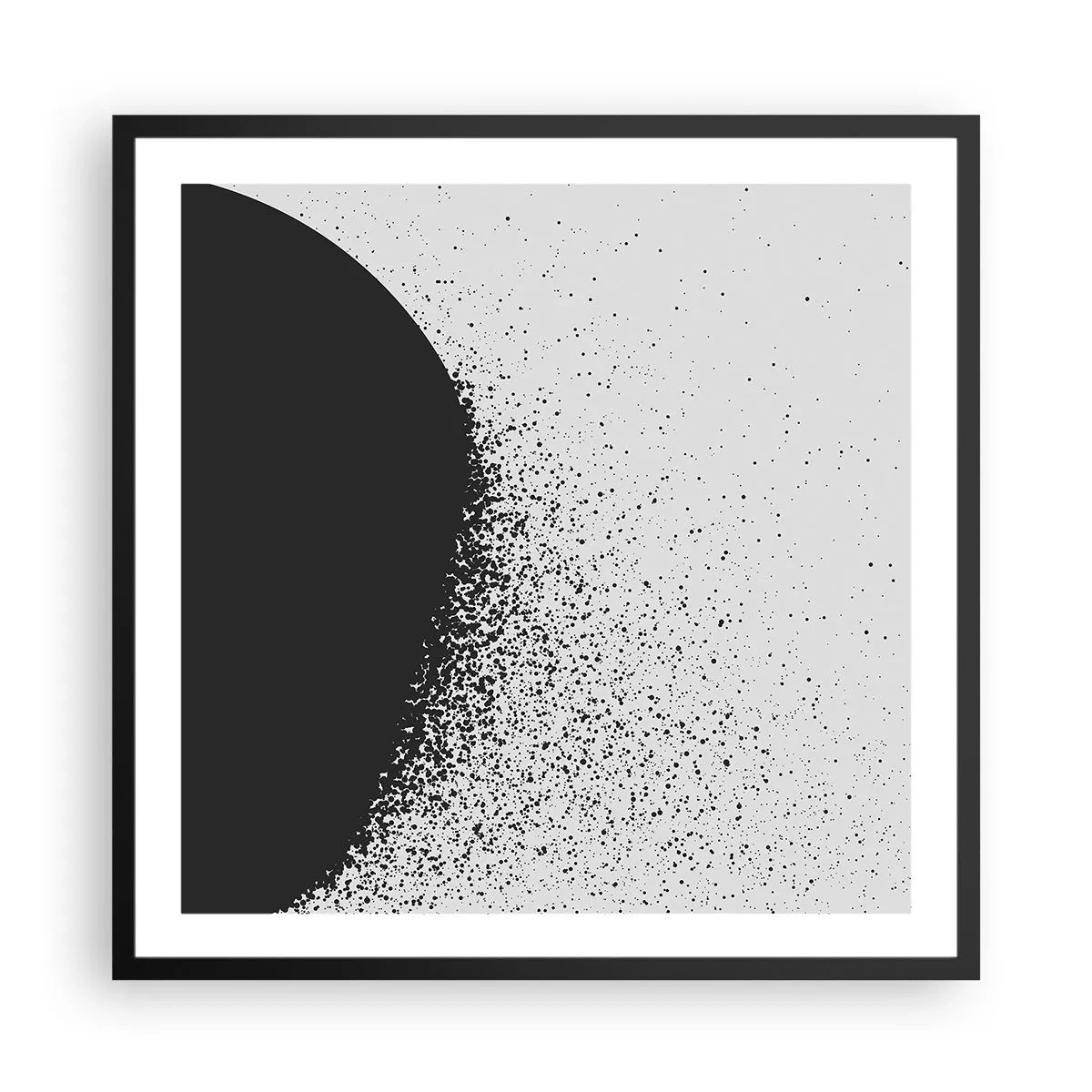 Poster în ramă neagră - Mișcarea particulelor - 60x60 cm