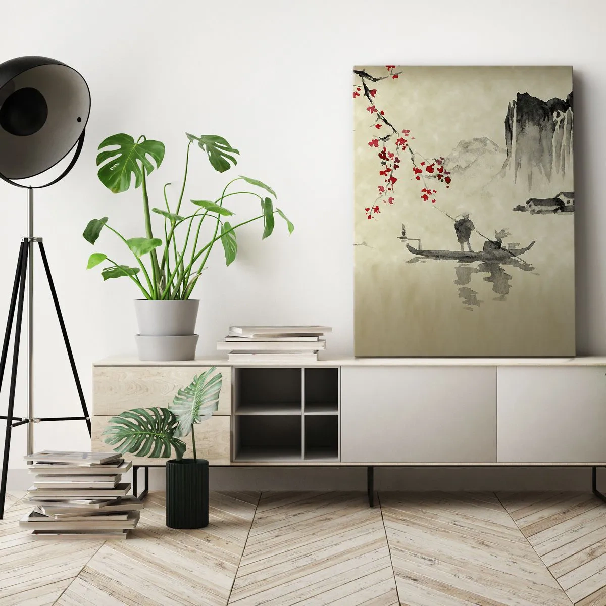 Tablou pe pânză - În țara florilor de cireș - 55x100 cm