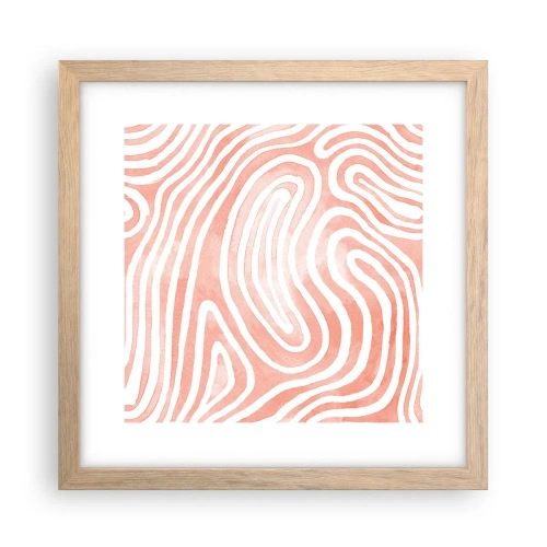 Poster în ramă de stejar deschis - Într-un labirint de coral - 30x30 cm