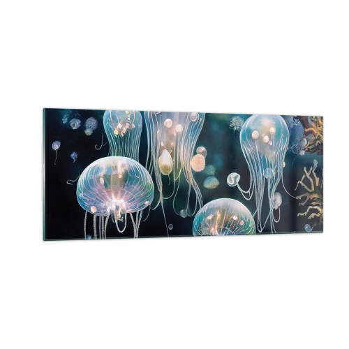 Tablou pe sticlă - Balul subacvatic - 100x40 cm