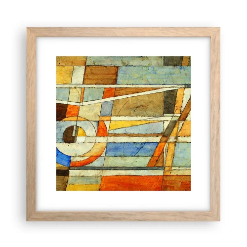 Poster în ramă de stejar deschis - Cubismul în construcție - 30x30 cm