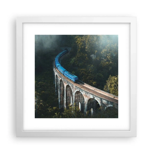 Poster în ramă albă - Cu trenul spre natură - 30x30 cm
