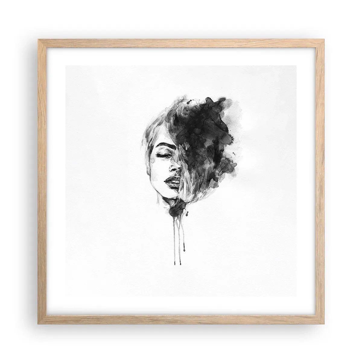 Poster în ramă de stejar deschis - La ce visează frumoasa - 50x50 cm