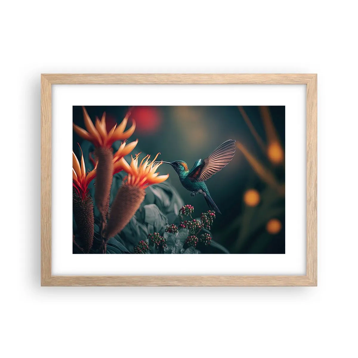 Poster în ramă de stejar deschis - Viață cu adevărat colorată - 40x30 cm