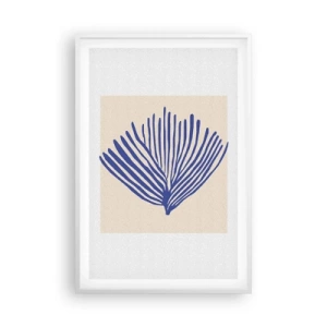 Poster în ramă albă - Evantai albastru - 61x91 cm