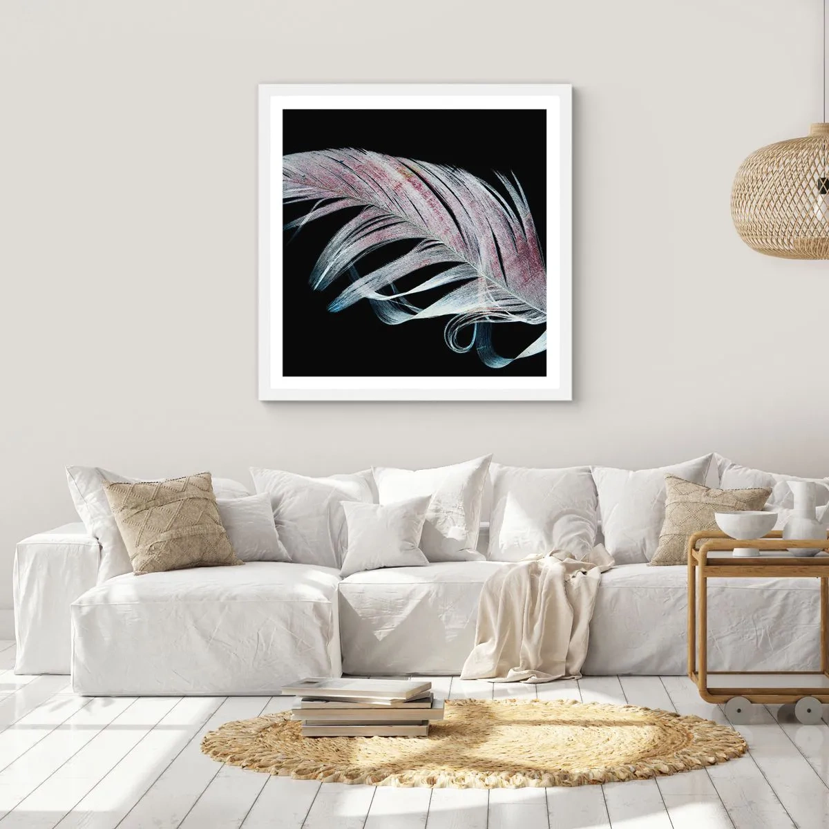 Poster în ramă albă - Gândește-te la atingere - 60x60 cm