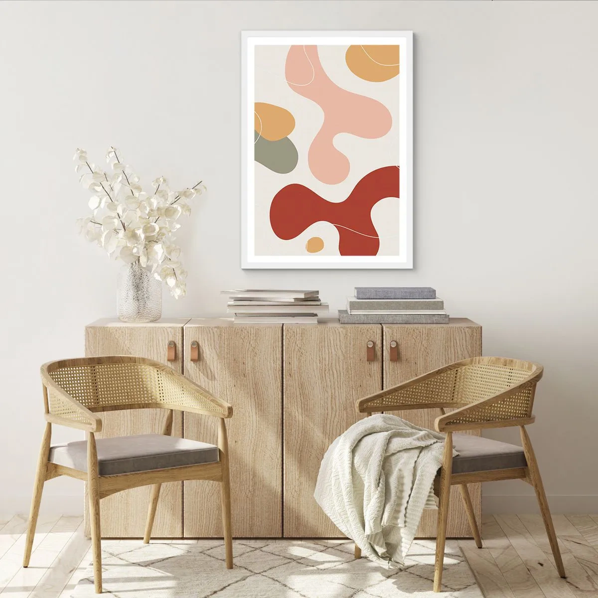 Poster în ramă albă - Pete colorate? - 50x70 cm