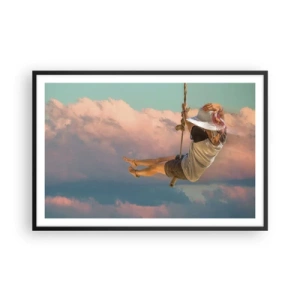 Poster în ramă neagră - Distracție în nori - 91x61 cm