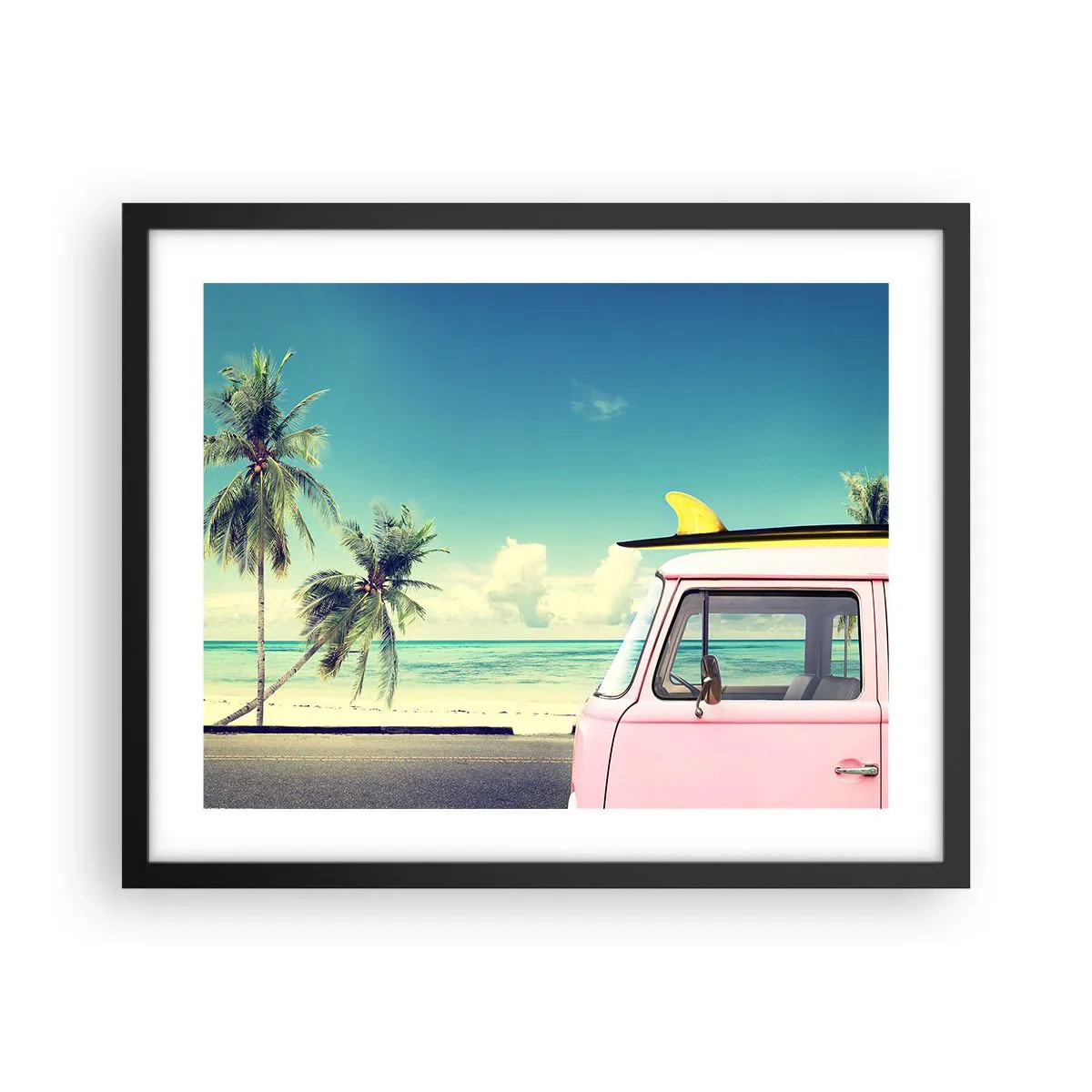 Poster în ramă neagră - Să înceapă vacanța - 50x40 cm