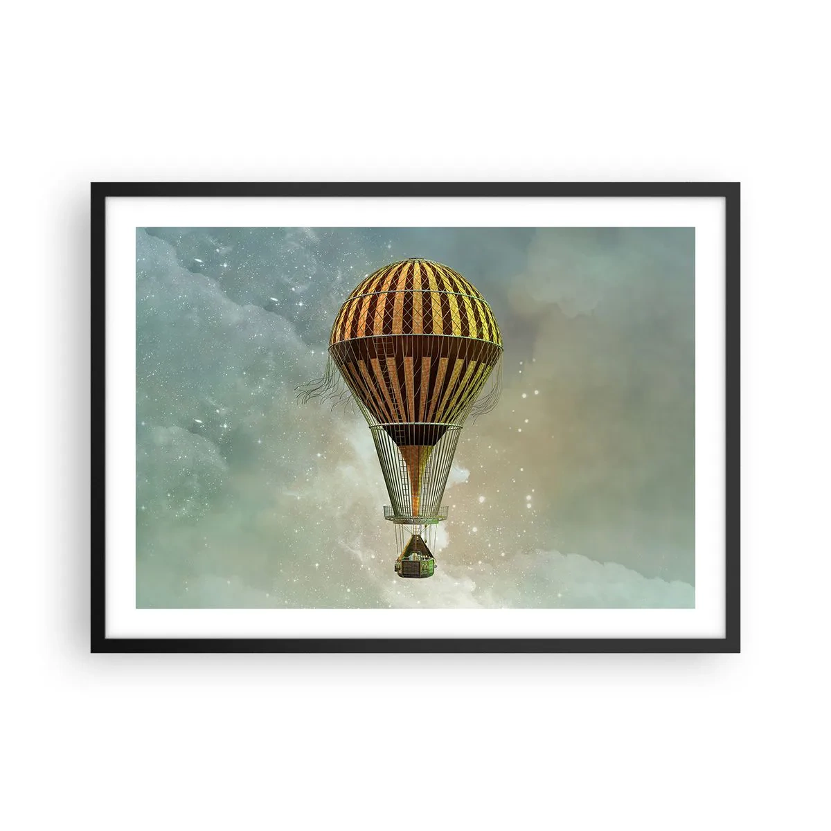 Poster în ramă neagră - Zboruri de pionierat - 70x50 cm