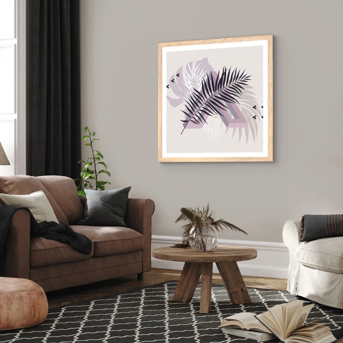 Poster în ramă de stejar deschis - Umbra unei umbre - 30x30 cm