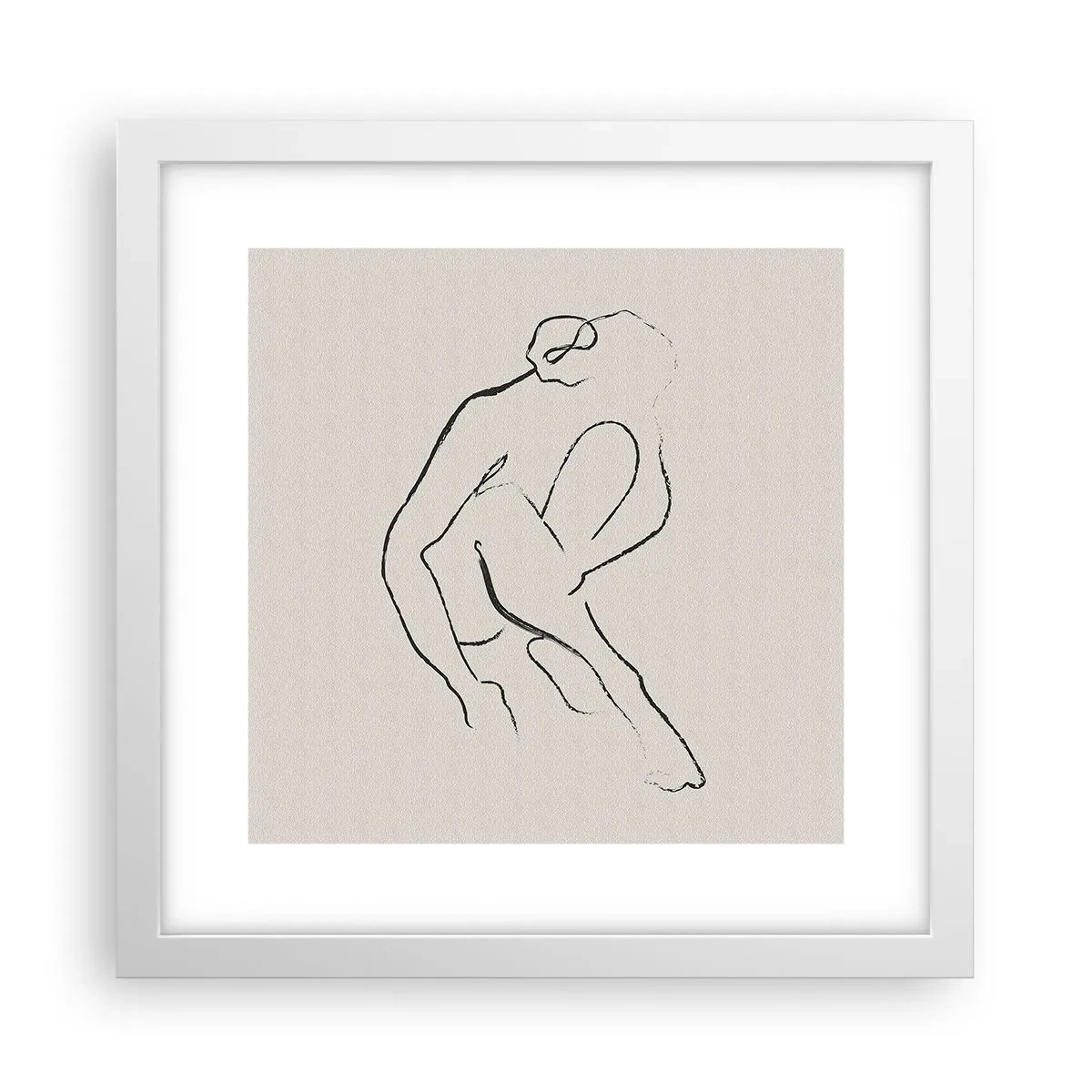 Poster în ramă albă - Schiță intimă - 30x30 cm