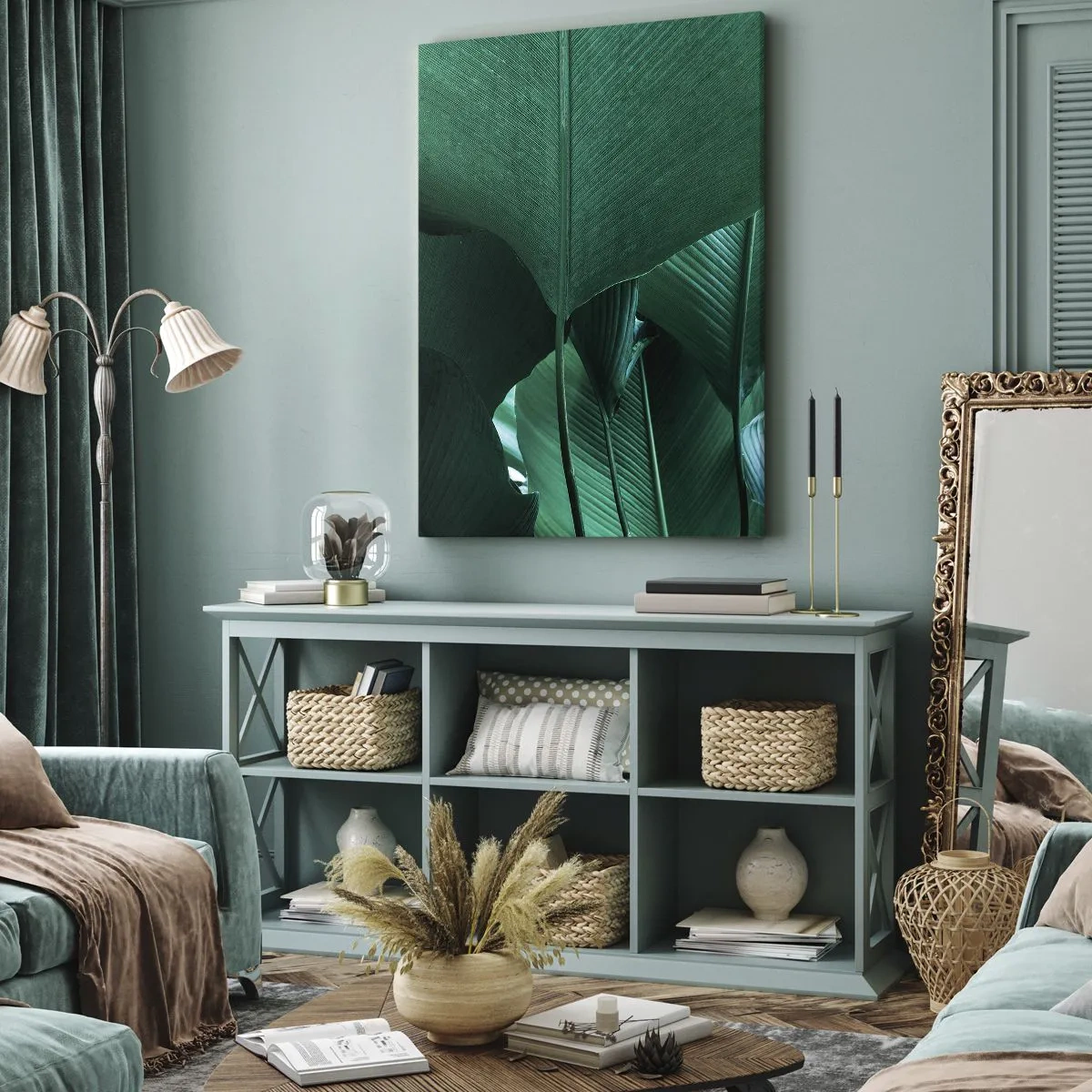 Tablou pe pânză - Cu frunza la lumină - 45x80 cm