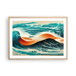 Poster în ramă de stejar deschis - Visul unui surfer - 70x50 cm