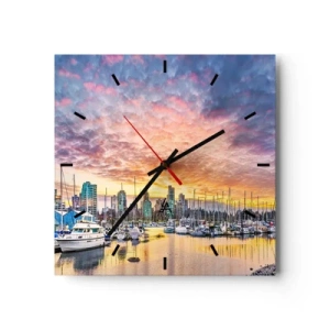 Ceas de perete - Ceas pe sticlă - Orașul celor o mie de marinari - 30x30 cm