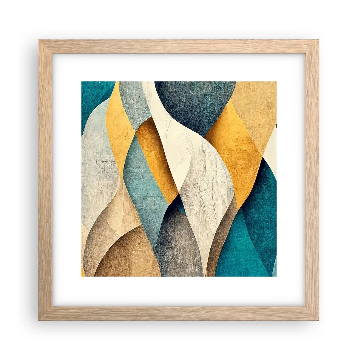 Poster în ramă de stejar deschis - Ritm și ondulare - 30x30 cm