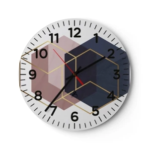 Ceas de perete - Ceas pe sticlă - Puterea simplității - 30x30 cm