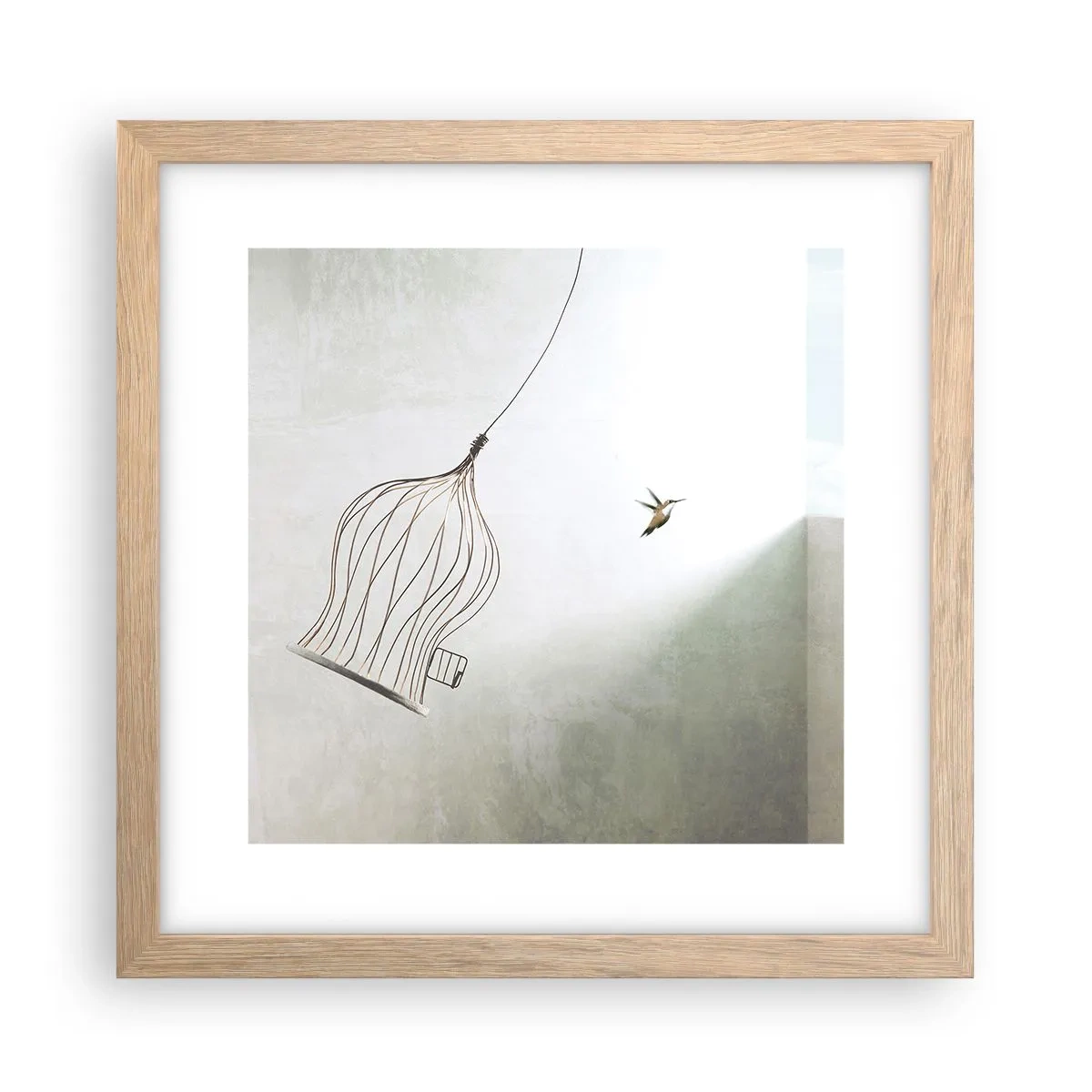 Poster în ramă de stejar deschis - Eliberat - 30x30 cm