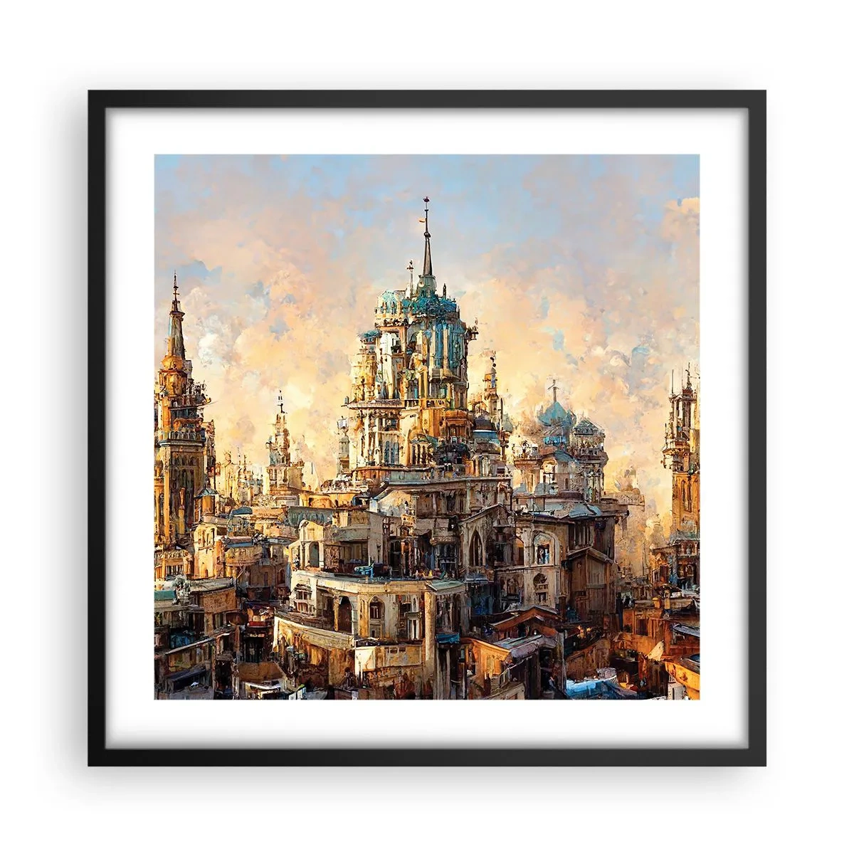 Poster în ramă neagră - Orașul tuturor orașelor - 50x50 cm