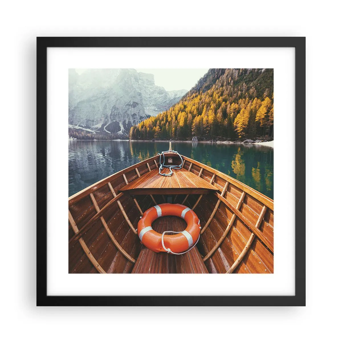 Poster în ramă neagră - Excursie pe munte - 40x40 cm