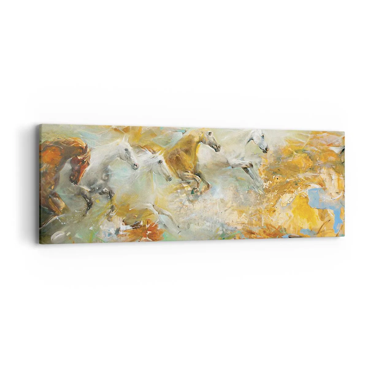Tablou pe pânză - Galopând prin lumină - 90x30 cm