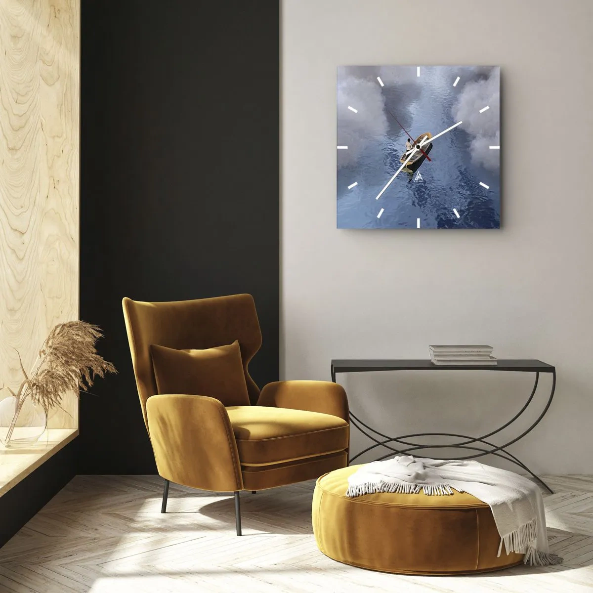 Ceas de perete - Ceas pe sticlă - Viață - călătorie - necunoscut - 40x40 cm