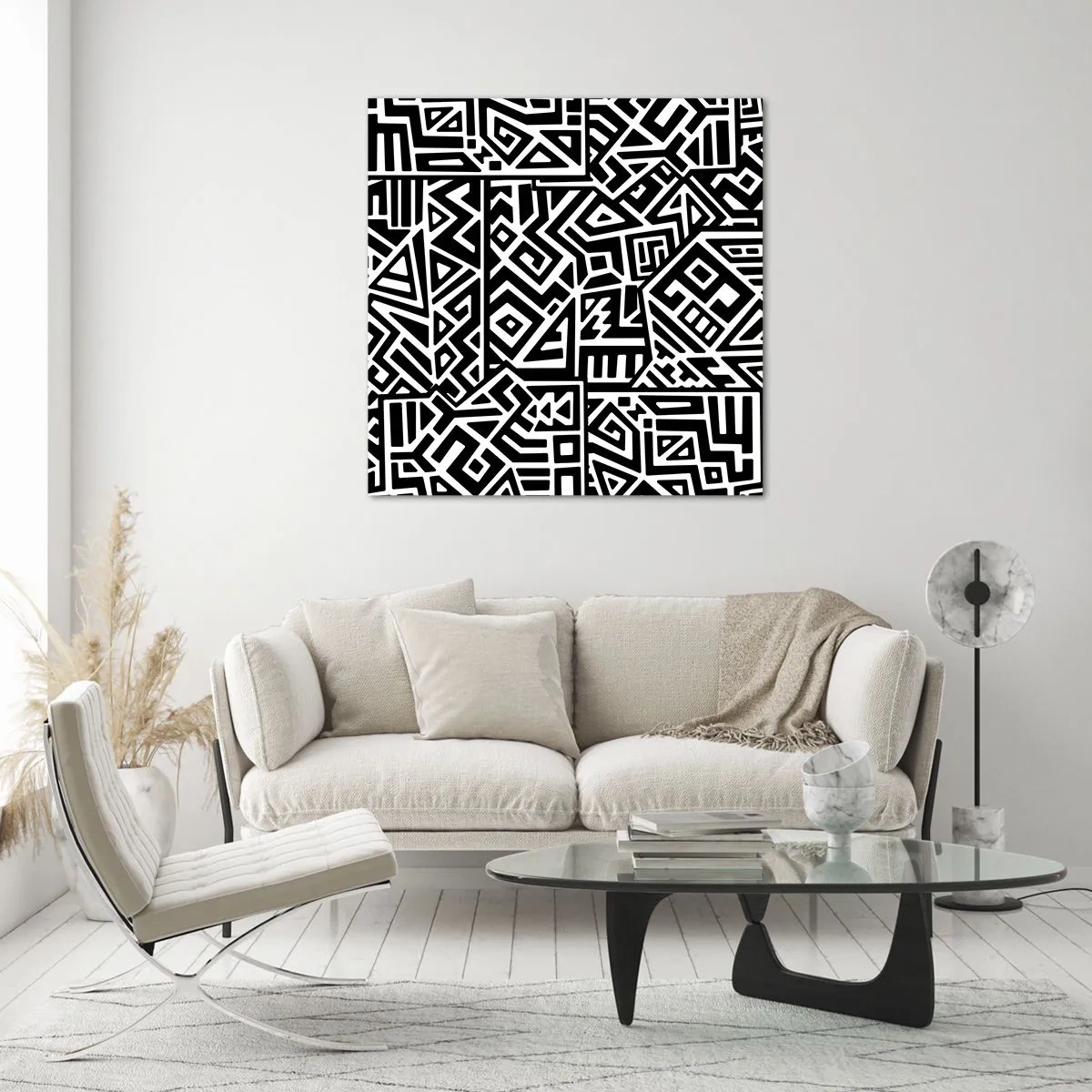 Tablou pe sticlă - Compoziție precolumbiană - 60x60 cm