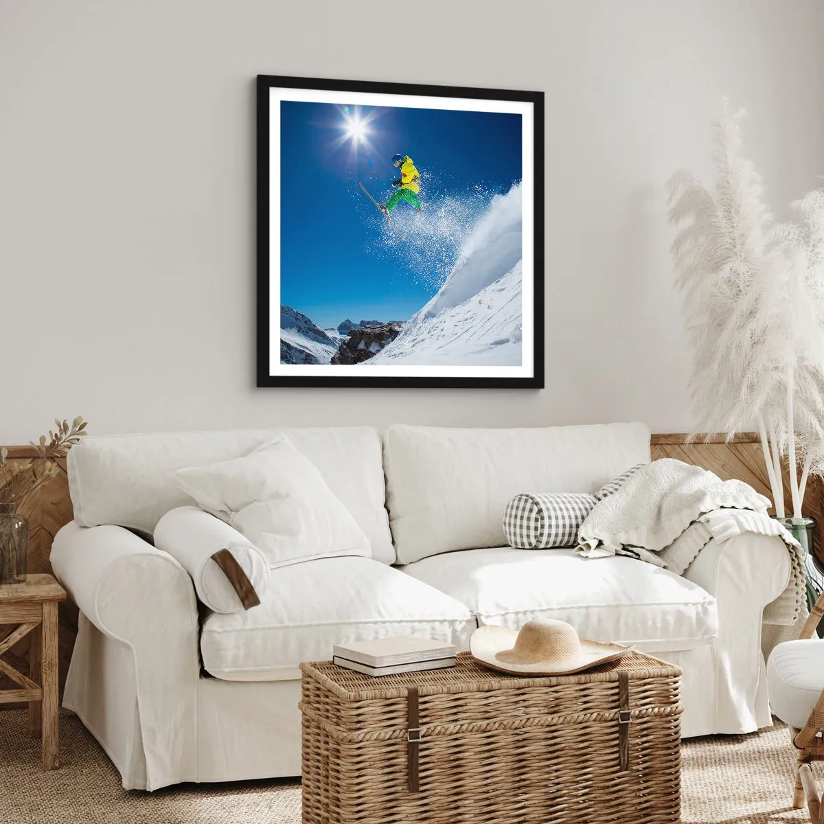 Poster în ramă neagră - Dansând cu munții - 50x50 cm