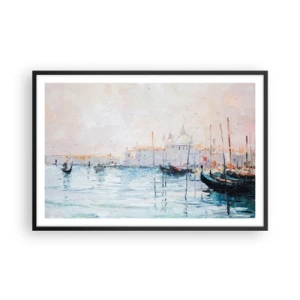 Poster în ramă neagră - În spatele apei, în spatele ceții - 91x61 cm