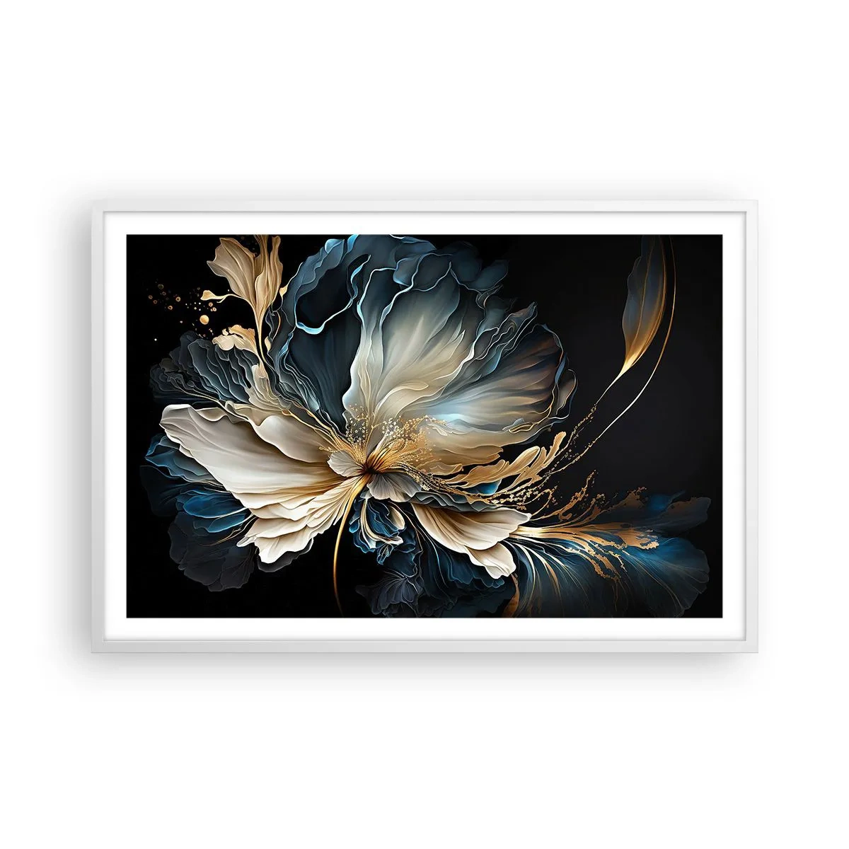 Poster în ramă albă - Povestea unei flori de iubire - 91x61 cm