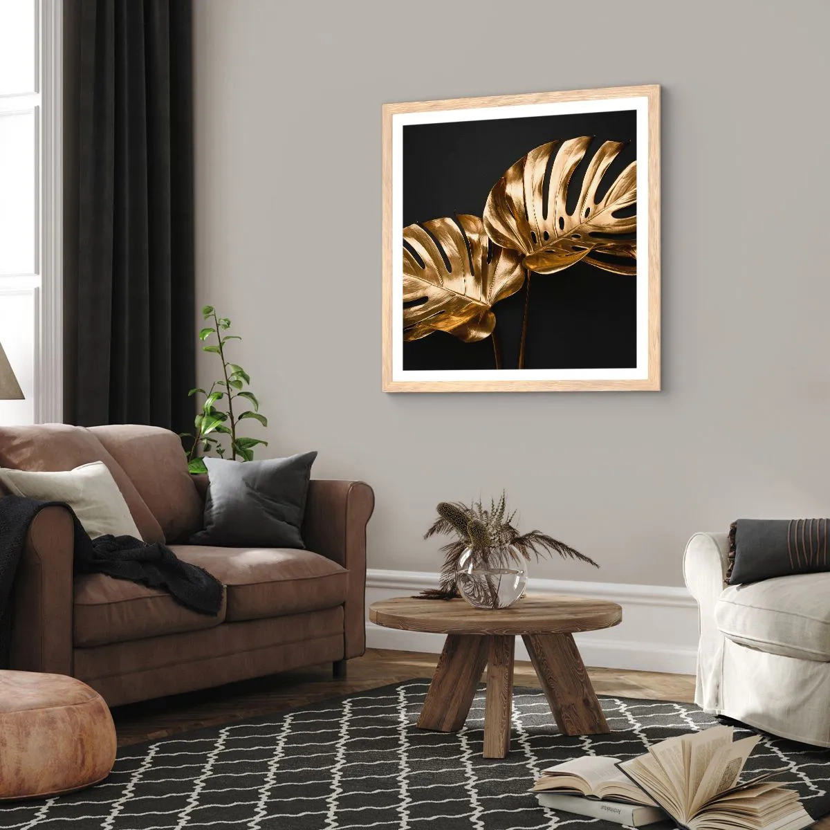 Poster în ramă de stejar deschis - Comorile naturii - 50x50 cm