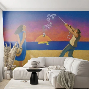 Tapet Autoadeziv Deluxe Sticker - Mai mult decât o stea din cer - Abstracția, Femeie și Bărbat, Pictura - 350x256 cm