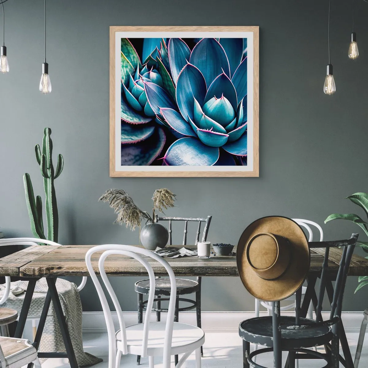 Poster în ramă de stejar deschis - Forța vitală - 50x50 cm