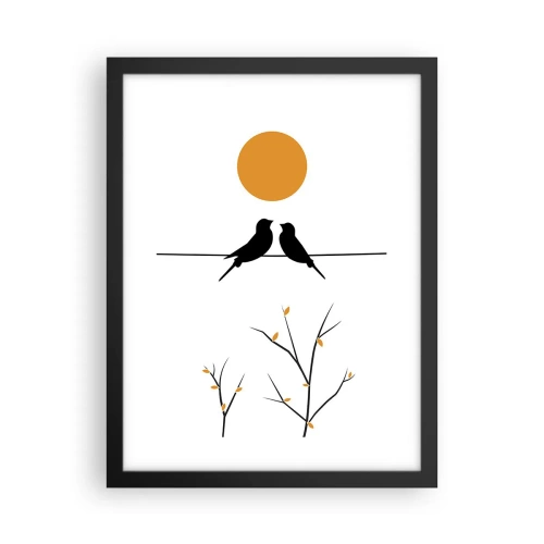 Poster în ramă neagră - Seară cu privighetori - 30x40 cm