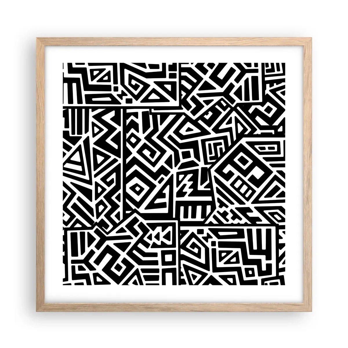 Poster în ramă de stejar deschis - Compoziție precolumbiană - 50x50 cm
