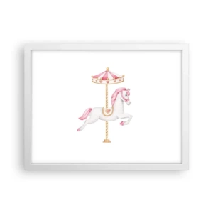 Poster în ramă albă - A pornit la cursă - 40x30 cm