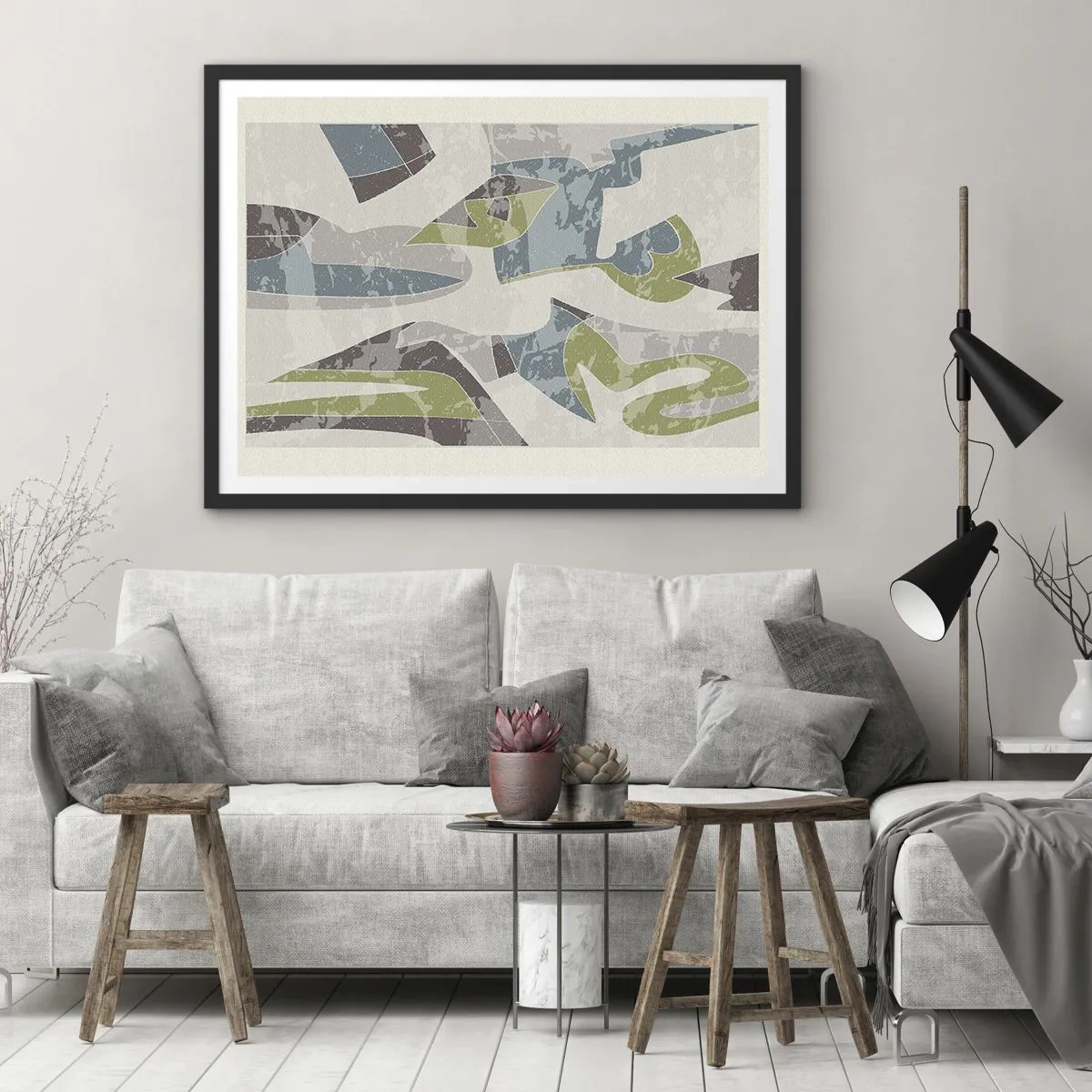 Poster în ramă neagră - Compoziție din spatele geamului - 100x70 cm