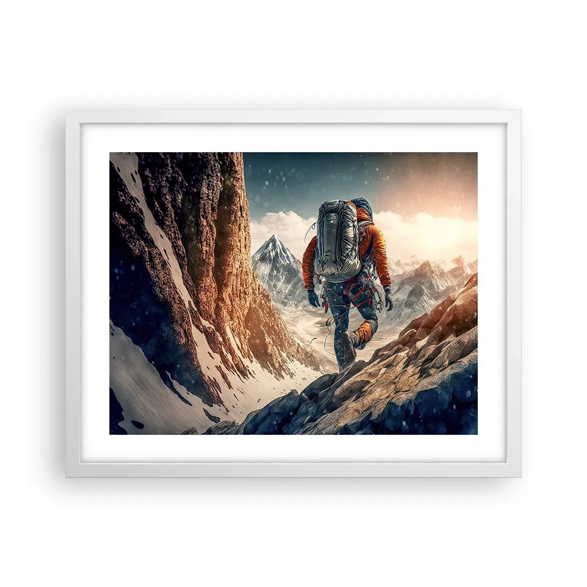 Poster în ramă albă - Războinic singuratic - 50x40 cm