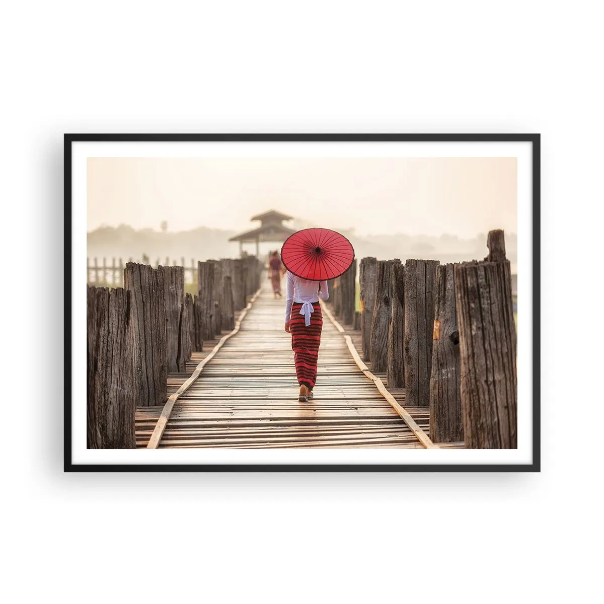 Poster în ramă neagră - Pe podul vechi - 100x70 cm
