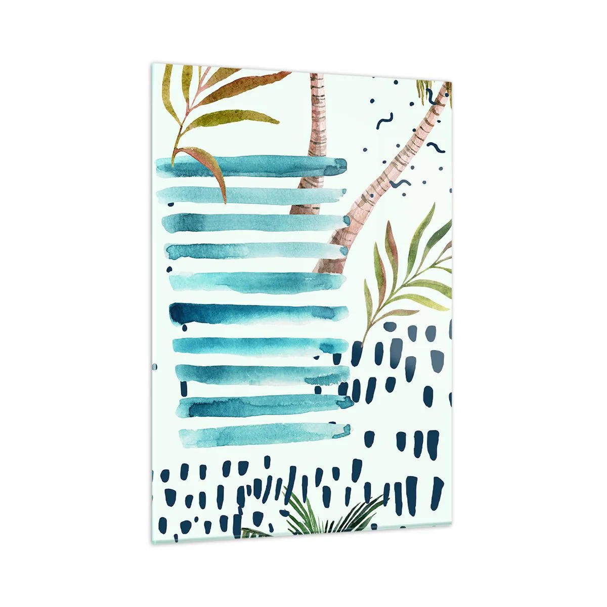 Tablou pe sticlă - Vacanță sub palmieri - 50x70 cm