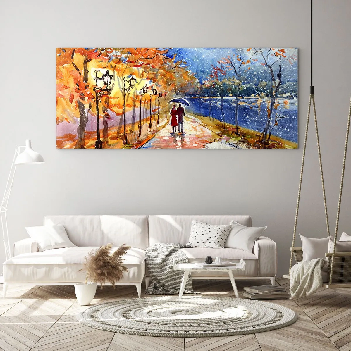Tablou pe sticlă - Împreună până la limita de timp - 90x30 cm