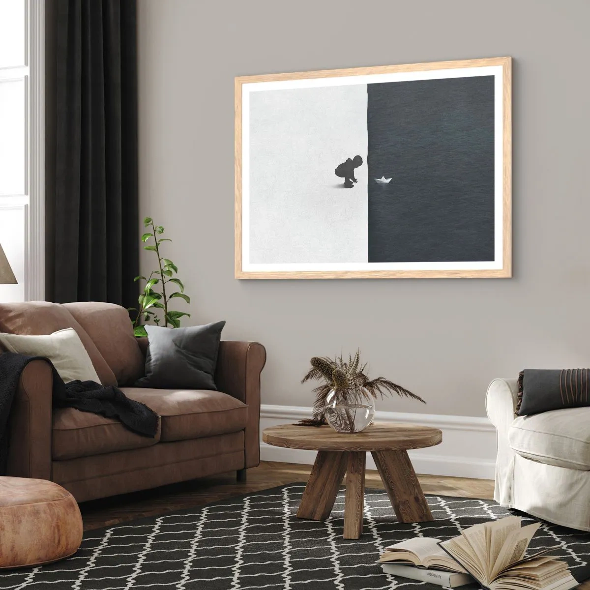 Poster în ramă de stejar deschis - Marea expediție - 91x61 cm