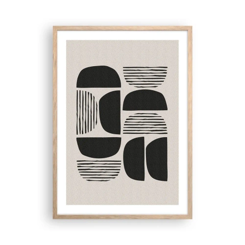 Poster în ramă de stejar deschis - Jumătăți necomplete - 50x70 cm