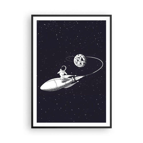 Poster în ramă neagră - Surfer spațial - 70x100 cm