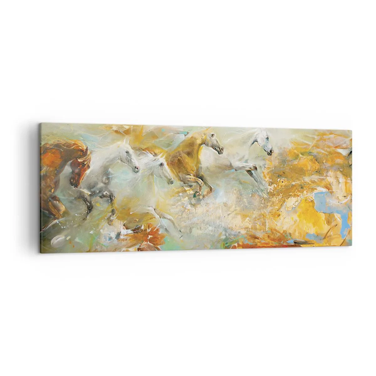 Tablou pe pânză - Galopând prin lumină - 140x50 cm