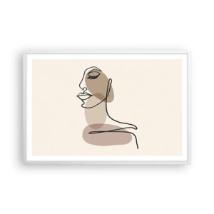 Poster în ramă albă - O anumită linie de frumusețe - 91x61 cm