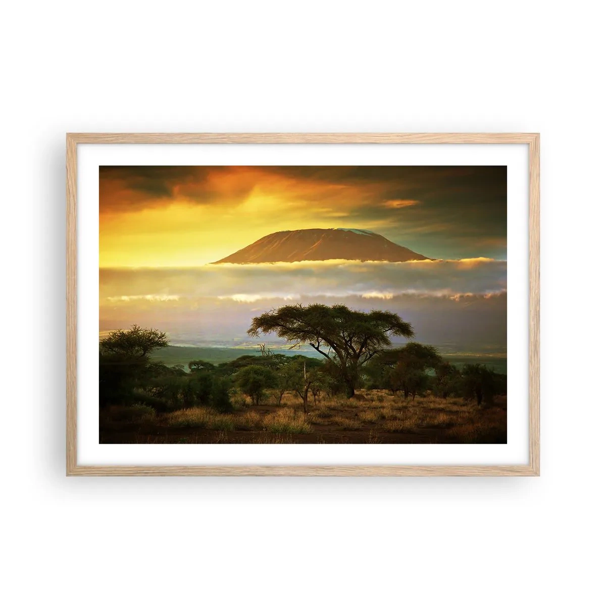 Poster în ramă de stejar deschis - Visul unui călător - 70x50 cm