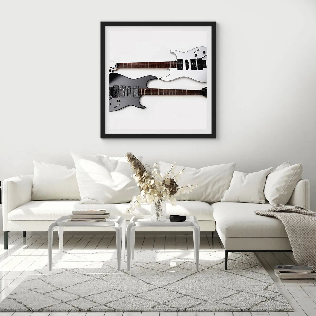 Poster în ramă neagră - Armonie de forme - 60x60 cm