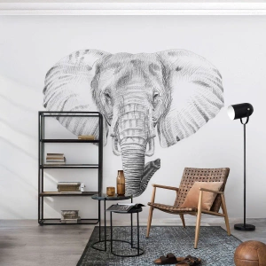 Tapet Premium Canvas - Mare ca un elefant - Animale, Elefant, Grafică - 400x280 cm